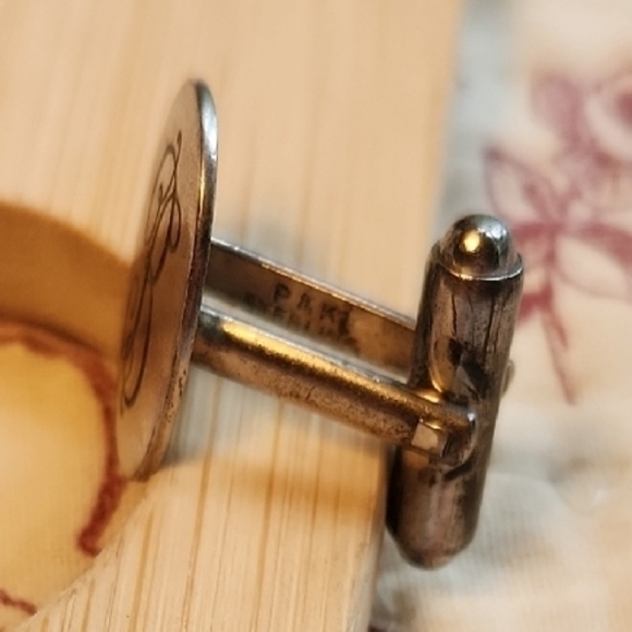 Cufflinks Monogrammed  "B" Sterling Silver Vintage - Picture 8 of 8
